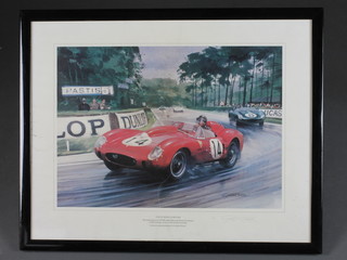 Graham Turner, coloured print "Le Mans 24 Hour 1958" 12" x  17"