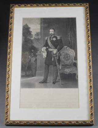 After Sir William W Ross a monochrome print "Portrait of a  Standing Napoleon III" 17" x 13"