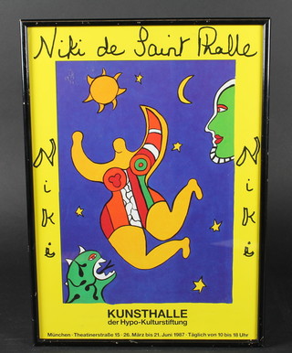 A coloured poster for Niki de Saint Phalle 1987 Munich  Exhibition 16" x 11"