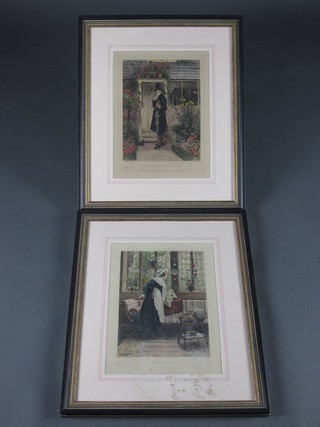 W Dendy Sadler, a pair of 19th Century coloured prints "Who Is  It and Where The Widow Lives" 13" x 10"