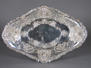 An Edwardian oval pierced and embossed silver dish,  Birmingham 1903 7 ozs