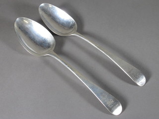 A Georgian Old English pattern bottom marked table spoon  London 1774 and 1 other 3 ozs