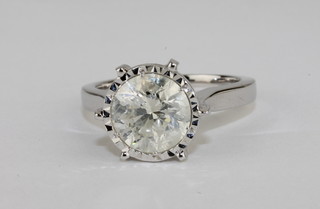 A lady's 18ct white gold solitaire engagement/dress ring set a  diamond approx 2.15ct