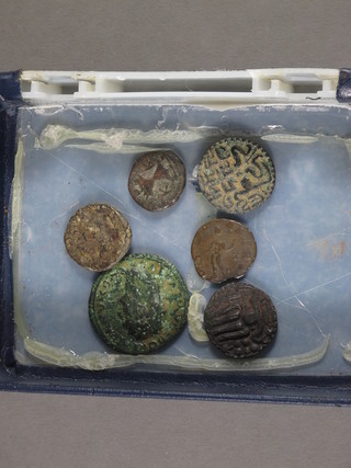 6 early hammered bronze coins