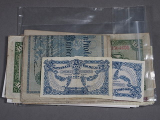 A collection of various bank notes