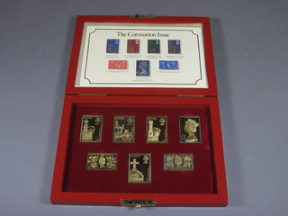 A set of 7 silver proof Silver Jubilee commemorative stamps, 4 ozs, cased