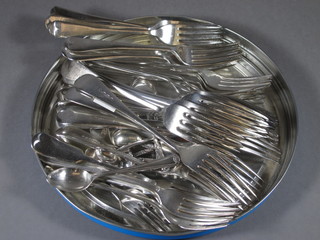 A quantity of Old English pattern silver plated flatware
