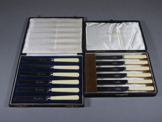 2 cased sets of tea knives