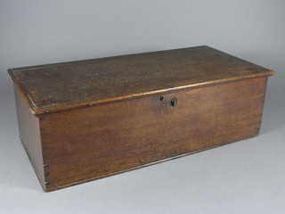 An 18th/19th Century oak bible box with hinged lid 22"w x 10"d  x 7"h
