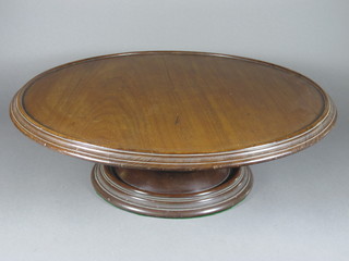 A Victorian turned mahogany table top Lazy Susan 21"