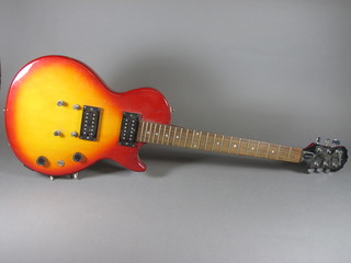 An electric guitar, the head marked Epiphone Special model  Gibson