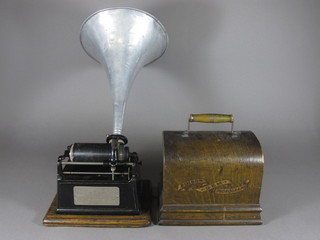 An Edison Gem phonograph serial no. G69220 complete with  horn  ILLUSTRATED