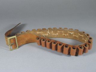 A leather cartridge belt