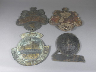4 various pressed metal Insurance plaques, 2 marked Royal, 1  marked Protection and 1 other