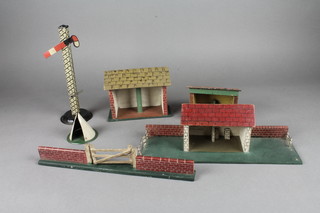 3 wooden model farm buildings etc
