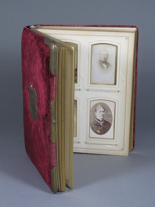 A Victorian plush photograph album