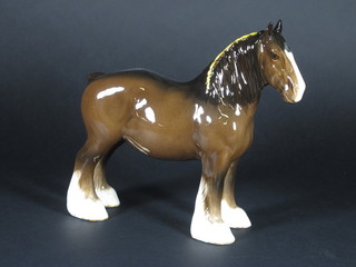 A Beswick figure of a standing shire horse 8"