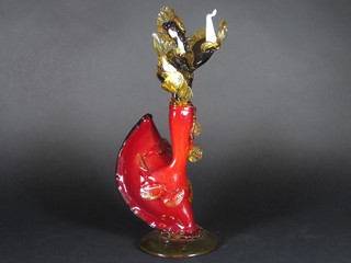 A Venetian glass figure of a standing lady 16", f and r,