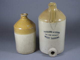 A Victorian flagon marked Parsons & Son and 1 other marked T  Moon Union Inn Brighton