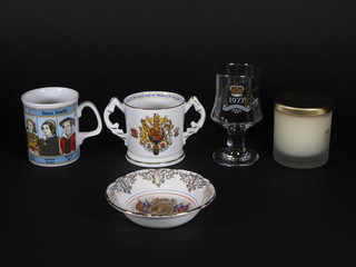 A collection of various Royal commemorative mugs etc