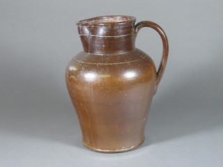A 19th Century stoneware glazed harvest jug 11"