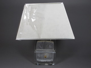 A Daum rectangular glass table lamp 8"