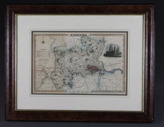 Pigot, a 19th Century coloured map "Middlesex" 9 1/2" x 14"