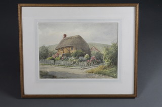 Sylvester Stannard, watercolour drawing "Old Saxon Cottage" 10  1/2" x 14 1/2"  ILLUSTRATED