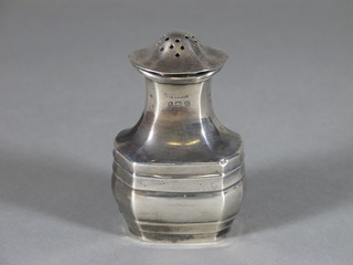 A Georgian style silver pepperette Birmingham 1919