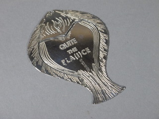 A modern silver book mark in the form of a fish, marked A  Quiet Pla(i)ce