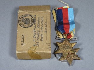 A group of 3 medals comprising 1939-45 Star, Africa Star with  8th Army Bar and British War medal
