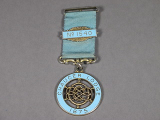 A silver gilt and enamel Masonic centenary jewel - Chaucer  Lodge no. 1540