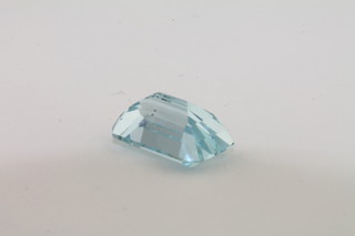 A rectangular cut aquamarine