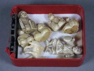 7 various ivory figures