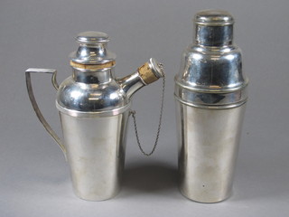 A silver plated cocktail shaker by Mappin & Webb and 1 other  marked Harrods
