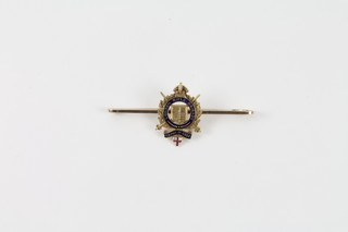 A gold and enamel London Rifle Brigade Sweetheart's brooch