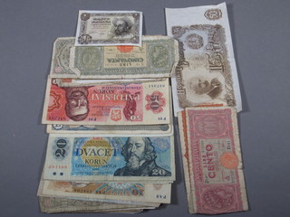 A collection of Continental bank notes
