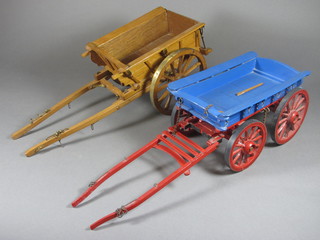 A wooden model cart and 1 other 11"