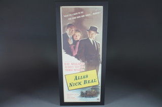 A framed film poster "Alias Nick Beal" 35" x 13 1/2"