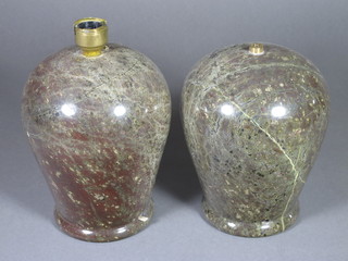 A pair of serpentine table lamps 8"
