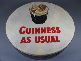 A Waltons Bodhran marked Guinness As Usual