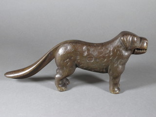 A pair of metal nut crackers in the form of a Labrador 12"