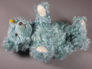 A blue Steiff teddybear 11"