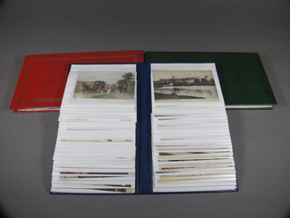 3 albums of coloured postcards