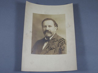 Henry Wood, a signed black and white photograph dated 1938, the reverse marked Copyright of Archie Hanfold 5" x 4"