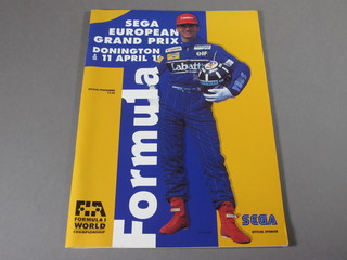 A 1993 European Grand Prix programme signed by Ayrton  Senna
