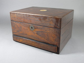 A Victorian rosewood jewellery/vanity box with hinged lid 12"w  x 9"d x 7"h