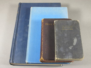 1 volume Alexander Cruden "A Complete Concordance of The  Old and New Testament", 1 volume Edward Seago "Tideline", a  holy bible and 1 volume The New Testament