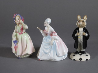 2 Royal Doulton figures - Babie HN1679 and Diana HN3310 and  a Royal Doulton Bunnykins figure - Lawyer DB214