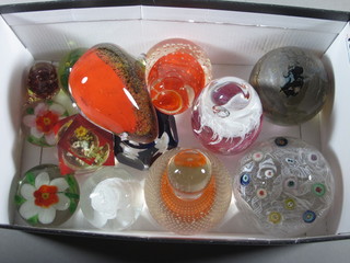 13 various paperweights, some damaged,